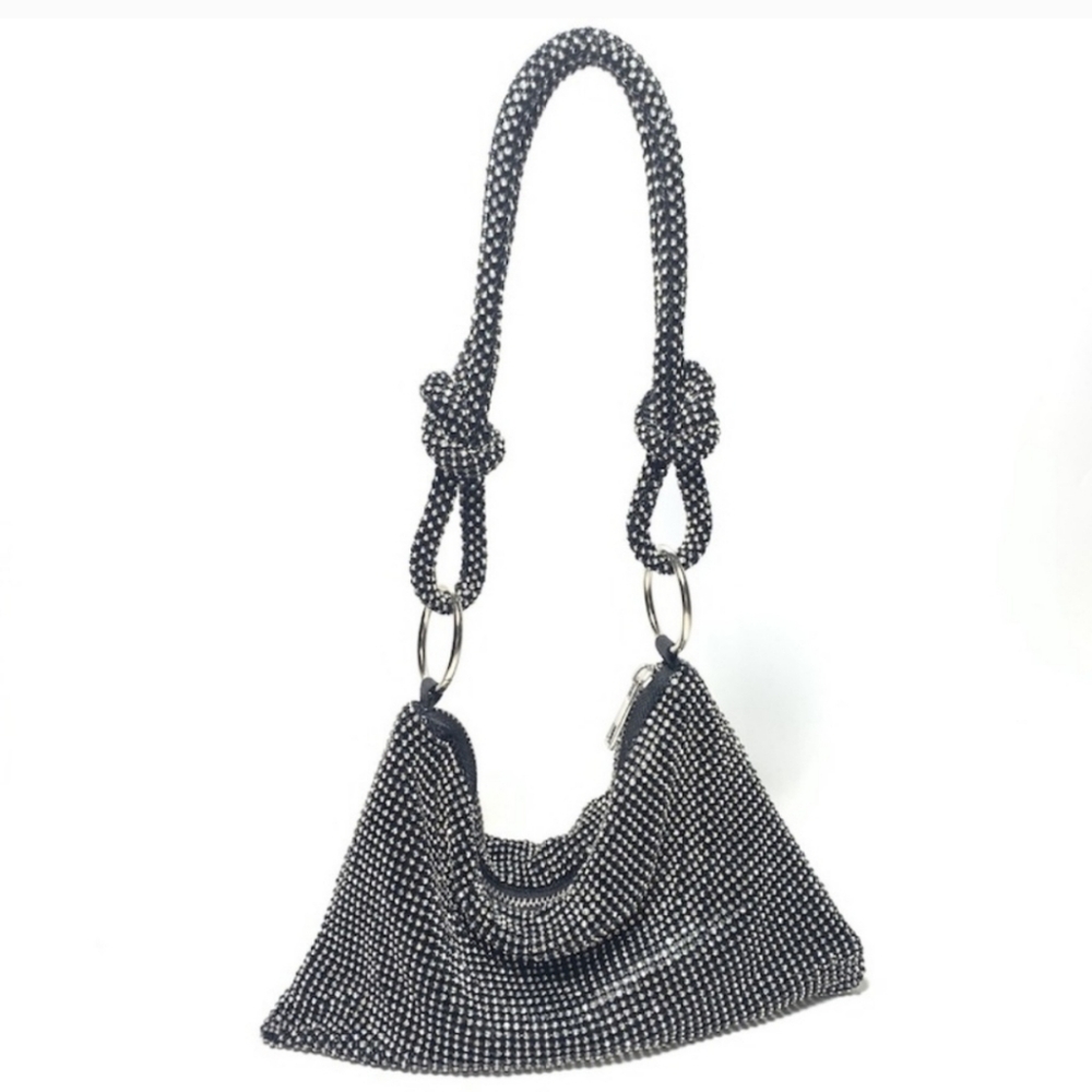 Elegant Black and Silver Studded Mini Bag